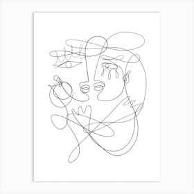 One Line Lovers Art Print