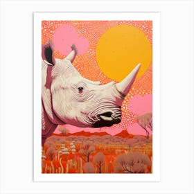 Polka Dot Rhino 3 Art Print