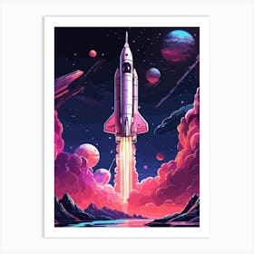 Space Rocket Art Print