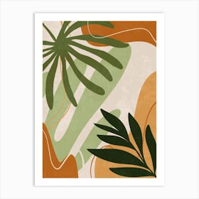 Abstract Tropical Leaves 5 Art Print