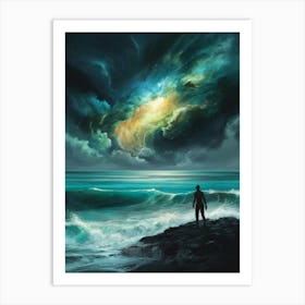 Man On The Beach Art Print