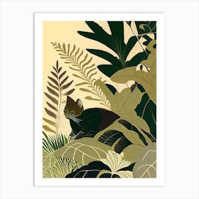 Kitten S Paw Fern Rousseau Inspired Art Print