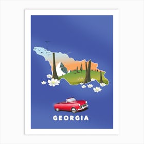 Georgia Travel map Art Print