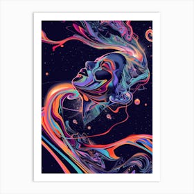 Universe, surreal, artwork print, "Many Faces Of The Universe" Art Print