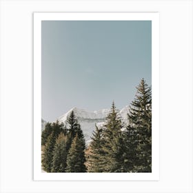 Snowy Mountain Forest Art Print