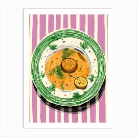 A Plate Of Pumpkins, Autumn Food Illustration Top View 57 Art Print