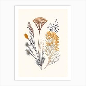 Caraway Seeds Spices And Herbs Minimal Line Drawing 2 Art Print