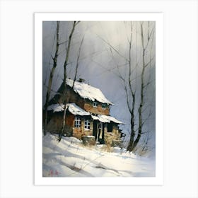 House In The Snow 1 Art Print