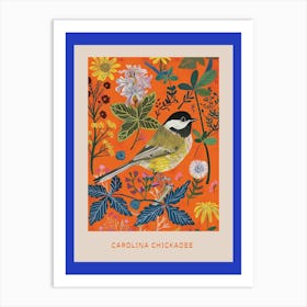 Spring Birds Poster Carolina Chickadee 2 Art Print