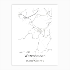 Witzenhausen,Germany Minimalist Map Art Print