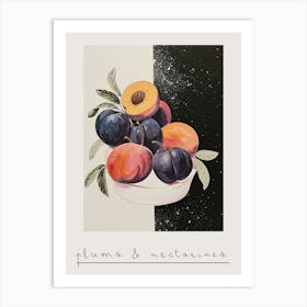 Art Deco Plums & Nectarines Poster Art Print