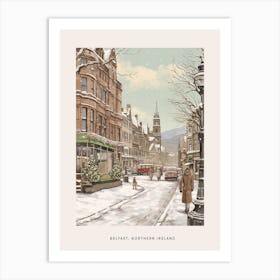 Vintage Winter Poster Belfast Northern Ireland 1 Art Print