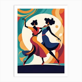 Two Women Dancing Art Print