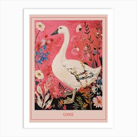 Floral Animal Painting Goose 1 Poster Art Print