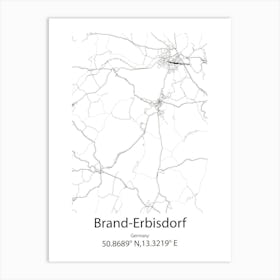 Brand Erbisdorf,Germany Minimalist Map Art Print