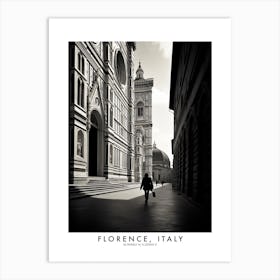 Poster Of Florence, Italy, Black And White Analogue Photograph 4 Art Print