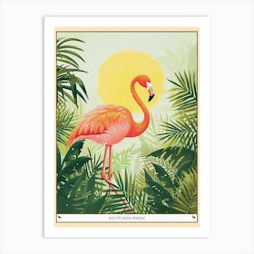 Greater Flamingo South Asia India Tropical Illustration 1 Poster Art Print