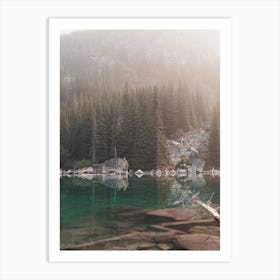 Sunrise Over Alpine Lake Art Print