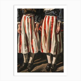 Two Girls In Red And White Art Print