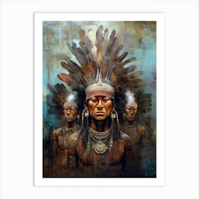 Resonant Canvases: Echoes of Native Traditions Art Print