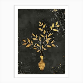 Gold Vase Canvas Print 2 Art Print