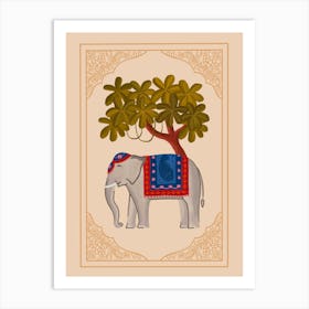 Indian Elephant With Tree Poster