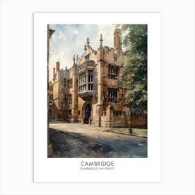 Cambridge University 7 Watercolor Travel Poster Art Print