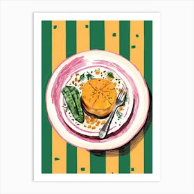 A Plate Of Pumpkins, Autumn Food Illustration Top View 73 Art Print