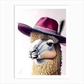 Alpacawithmauvehat Art Print