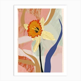 Colourful Flower Illustration Daffodil 3 Art Print