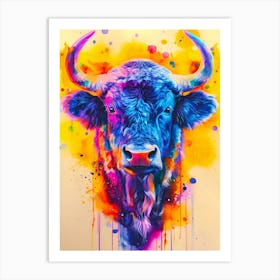 Colorful Bull Art Print