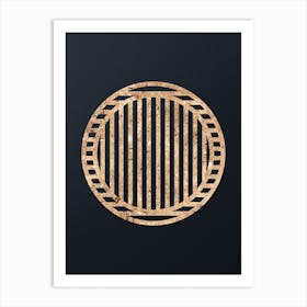 Abstract Geometric Gold Glyph on Dark Teal n.0013 Art Print