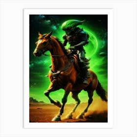 Aliens On Horseback Art Print