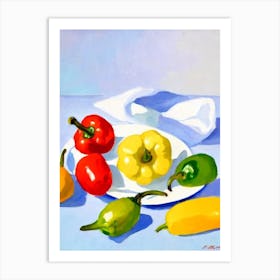 Anaheim Pepper Tablescape vegetable Art Print