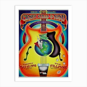 Crosby, Stills & Nash Fillmore 1998 Mini Concert Poster Art Print