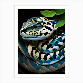 Gaboon Viper Snake Vibrant Art Print