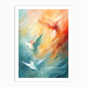 Bird Flock Watercolour 1 Art Print