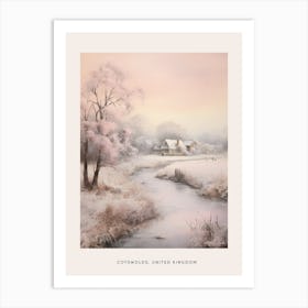Dreamy Winter Painting Poster Cotswolds United Kingdom 4 Art Print