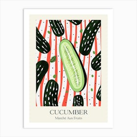 Marche Aux Fruits Cucumber Fruit Summer Illustration 3 Art Print