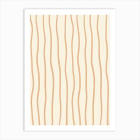 Beige Striped Wallpaper Art Print