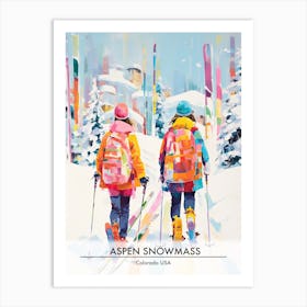 Aspen Snowmass   Colorado Usa, Ski Resort Poster Illustration 6 Art Print