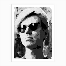 Andy Warhol In Grayscale Digital Oil Painting Art Print