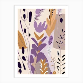 Lavender Wildflower Modern Muted Colours 1 Art Print