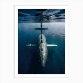 Submarine In The Water-Reimagined Art Print