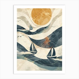 Sailboats In The Sea 4 Art Print
