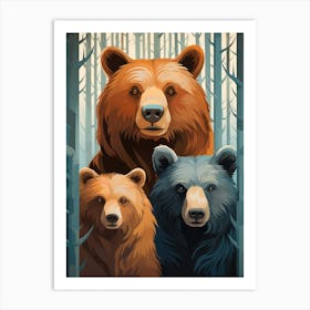 Bears In The Woods Art Print