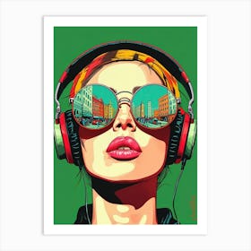 Urban Girl With Headphones Pop Art Pt. 2 Art Print