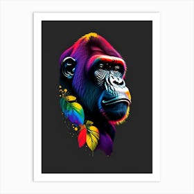 Gorilla With Wondering Face Gorillas Tattoo 2 Art Print