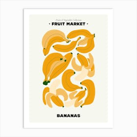 The Fruit Market Bananas Illustration Maximalist Art Print