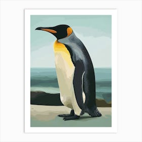 Emperor Penguin Floreana Island Minimalist Illustration 3 Art Print